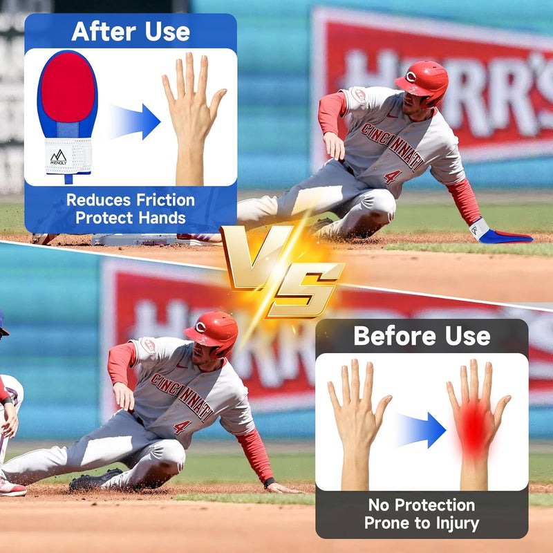 MENOLY Sliding Mitt - Baseball Sliding Mitts for Youth Adult Black Baseball Softball Sliding Glove Universal Right or Left Hand Ice Cream Drip Design-Two Size - Image 4
